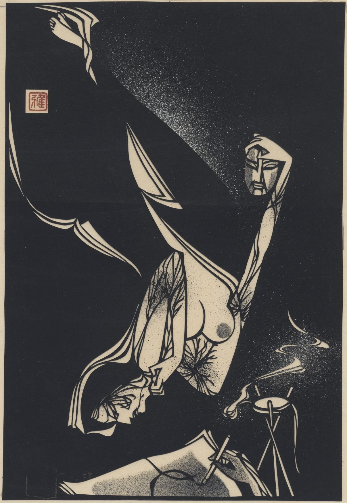 【切り絵】修禅寺物語 岡本綺堂 額付
