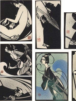 【切り絵】山田風太郎 雑誌連載 切り絵・8点一括